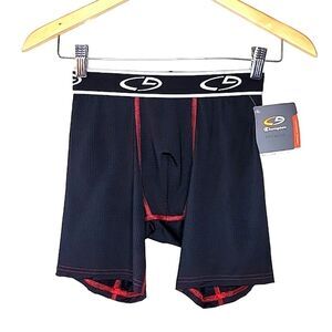 CHAMPION NWT Black Red Boxer Brief sz S Lightweight Breathable Moisture Wicking